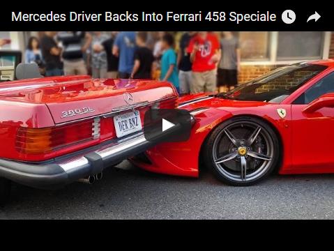 Mercedes Driver Backs Into Ferrari 458 Speciale
