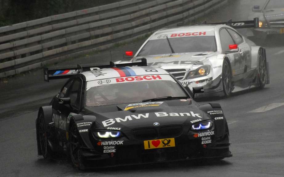 Bruno Spengler on the podium of the DTM race in Nuremberg