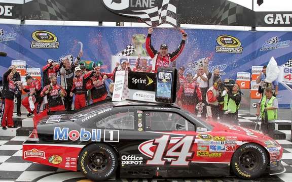 Tony Stewart wins NASCAR race Monday!